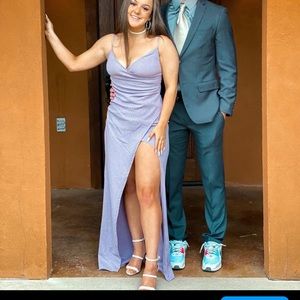 purple shimmer maxi dress